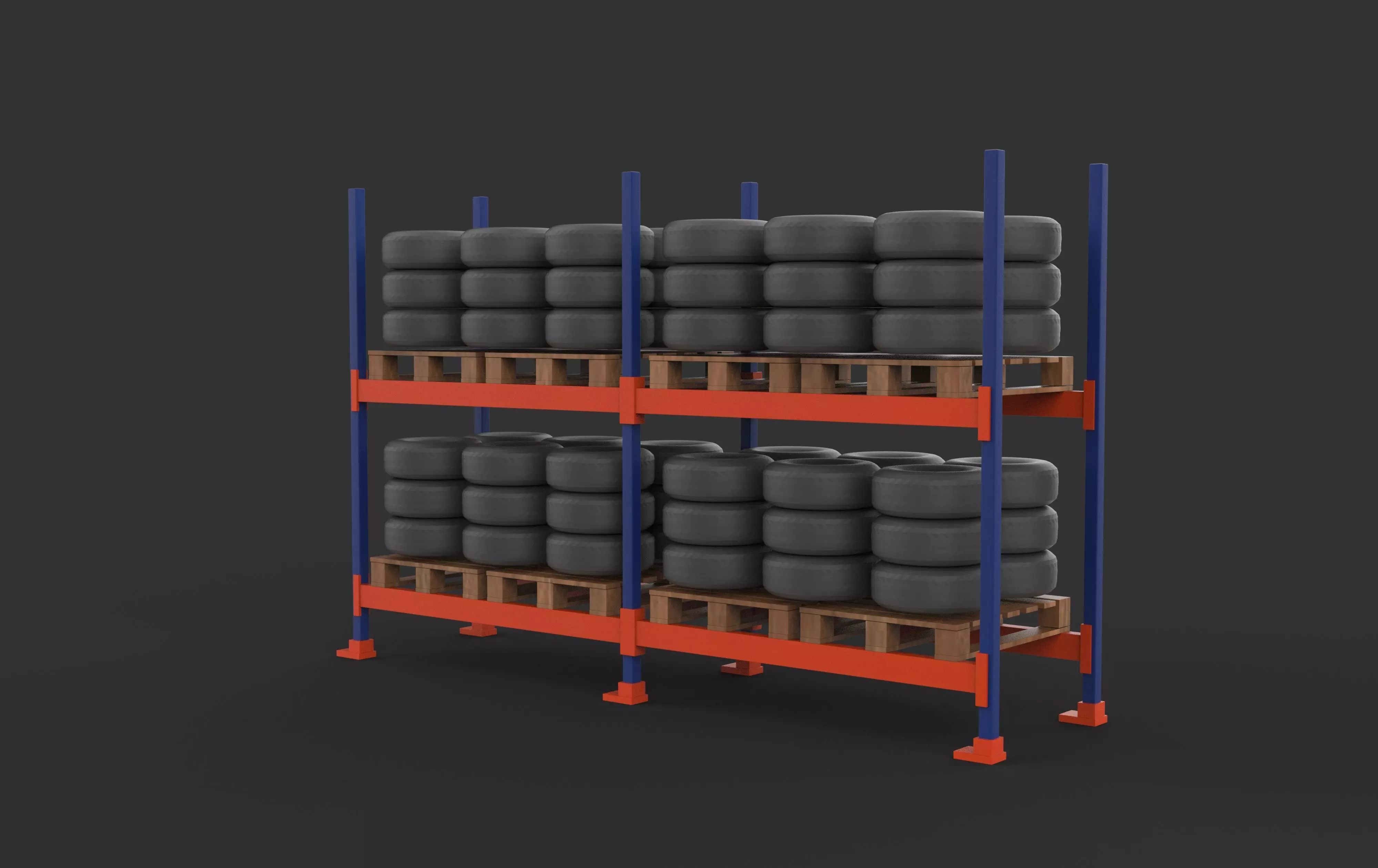 tire storage rack 3D model_8