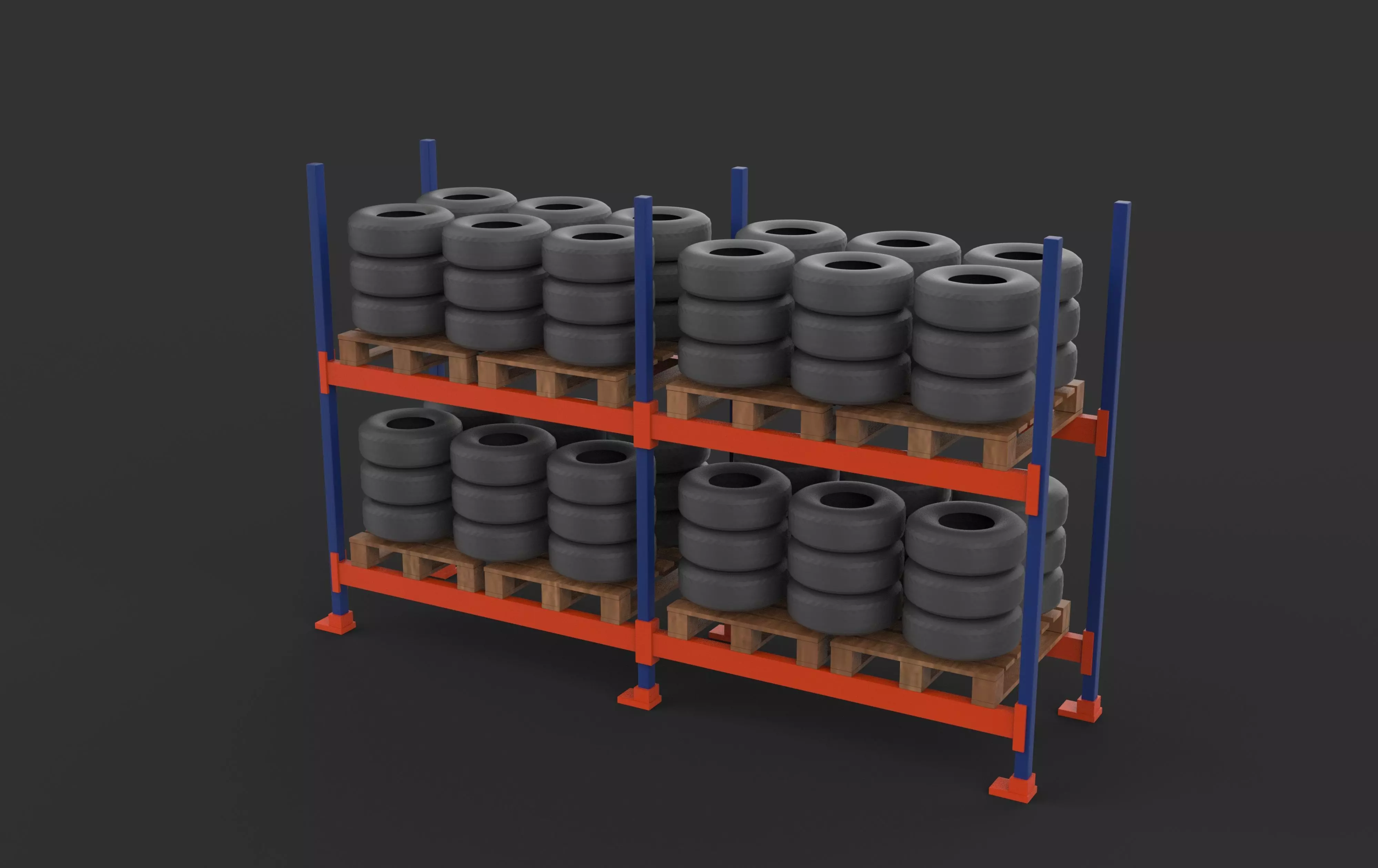 tire storage rack 3D model_7