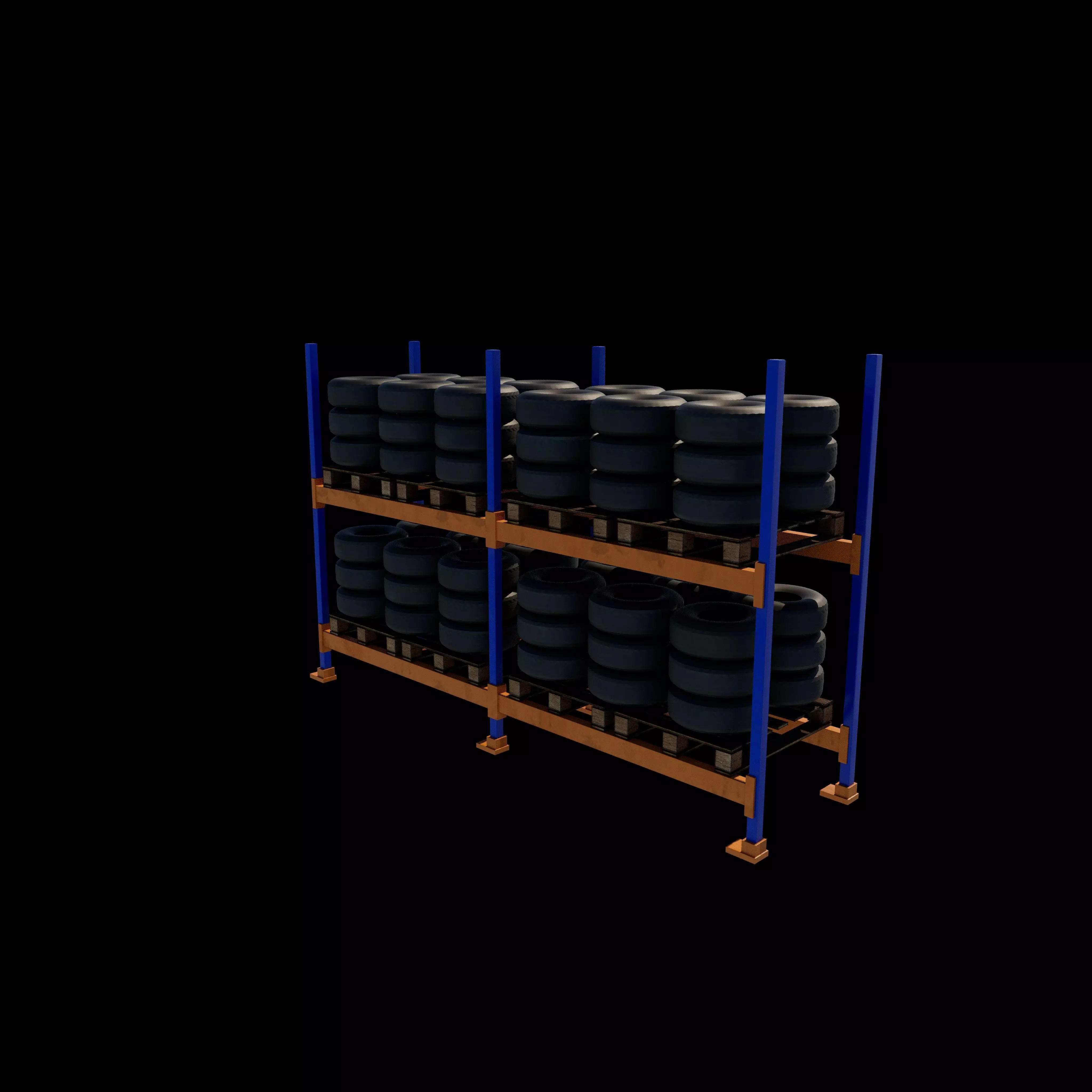 tire storage rack 3D model_9