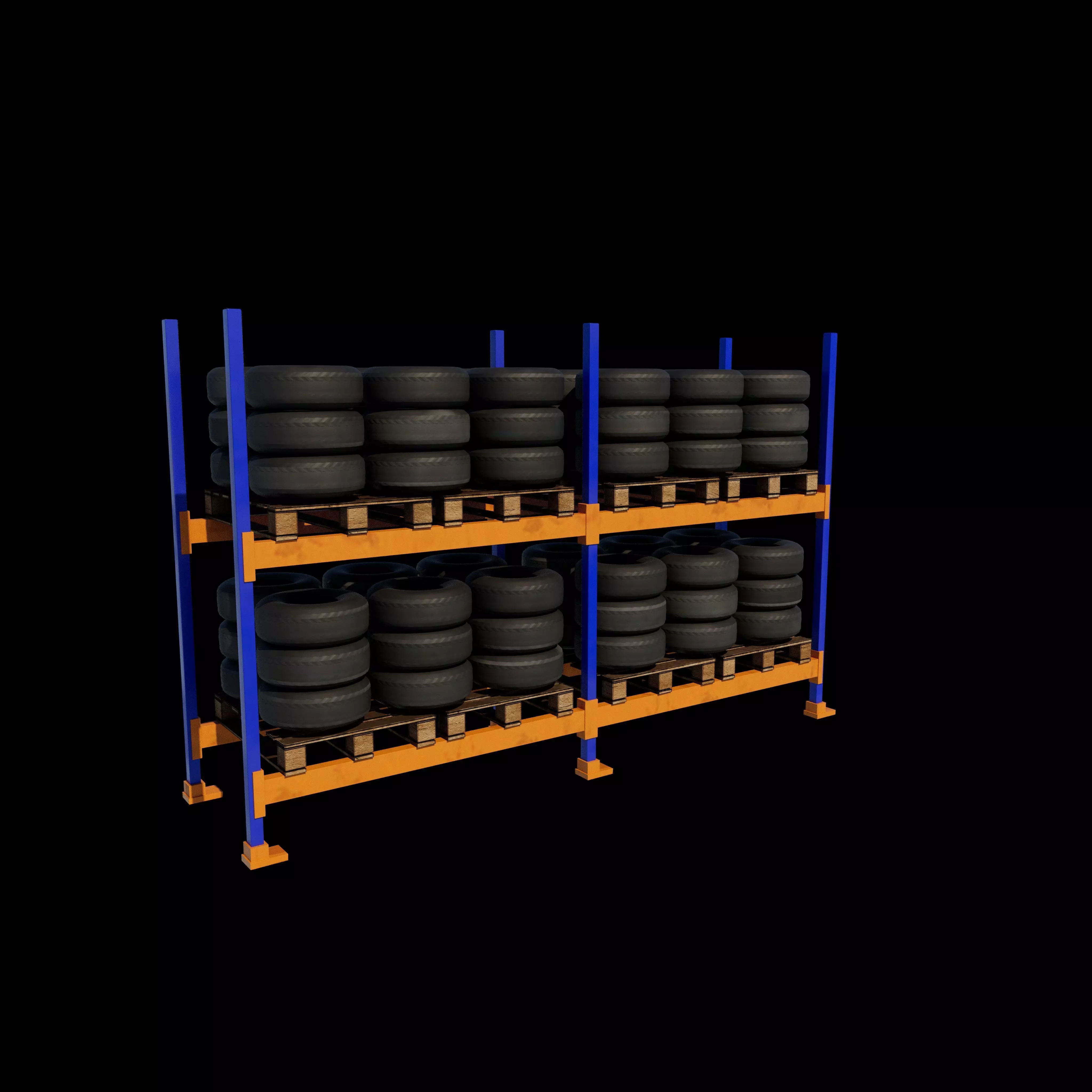tire storage rack 3D model_0