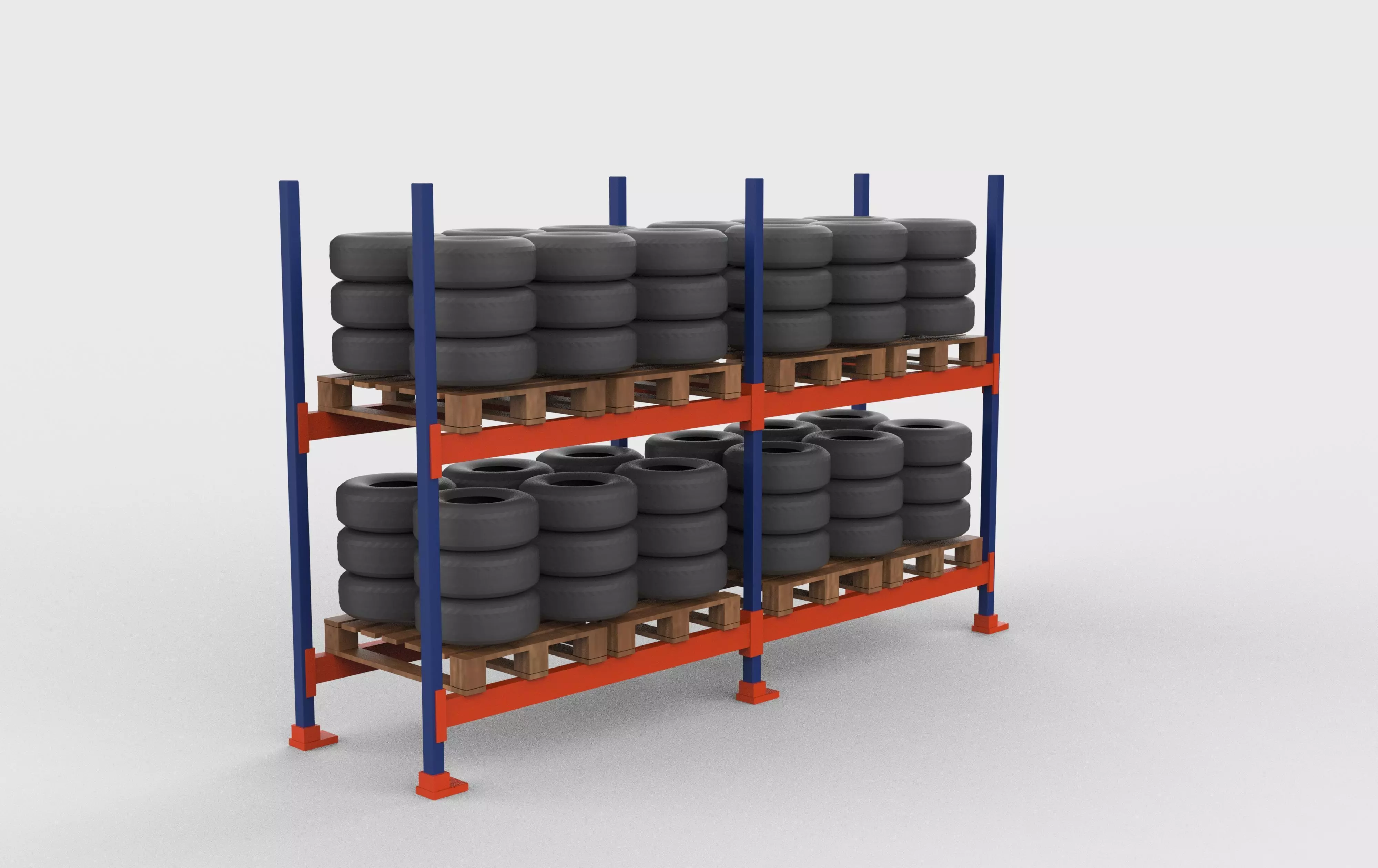 tire storage rack 3D model_4