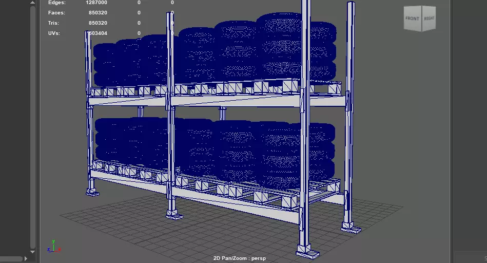 tire storage rack 3D model_16