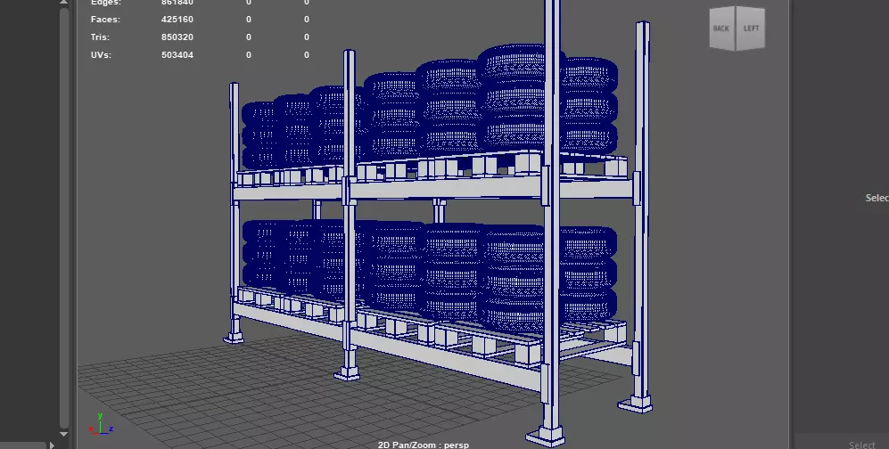 tire storage rack 3D model_17