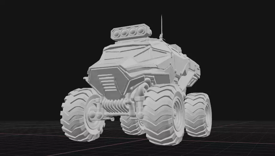 Futuristic Armored Off-Road Exploration Vehicle 3D print model_10