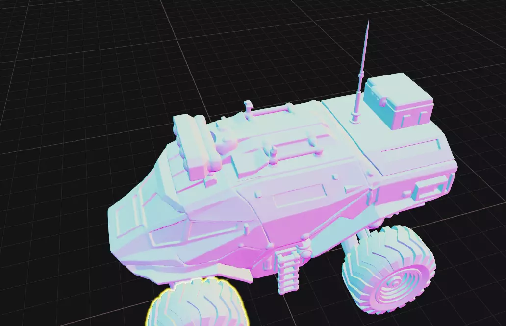 Futuristic Armored Off-Road Exploration Vehicle 3D print model_2