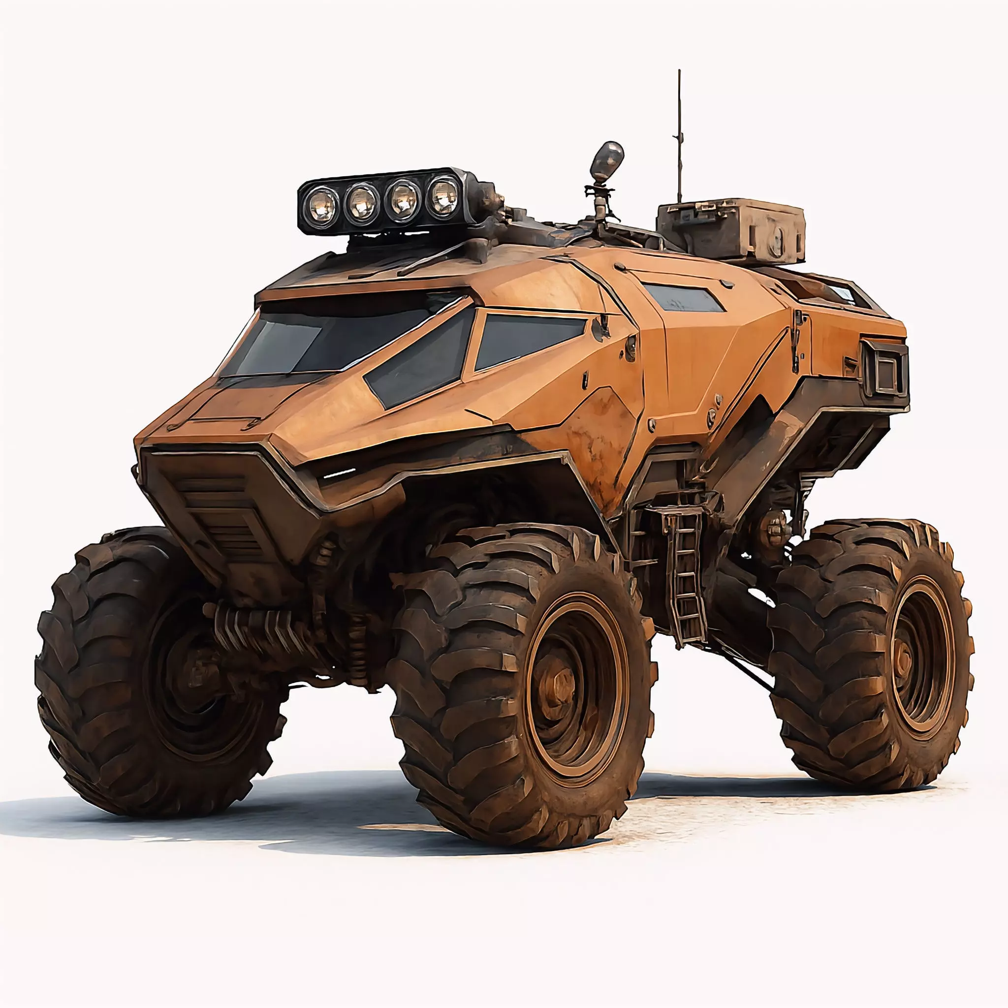 Futuristic Armored Off-Road Exploration Vehicle 3D print model_0