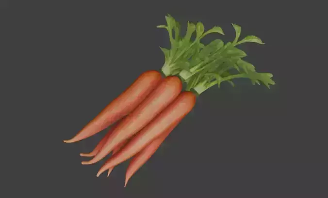 Fresh Carrot Bundle 3D Model 3D model