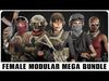 Female Modular Character Mega Bundle Low-poly 3D model_1
