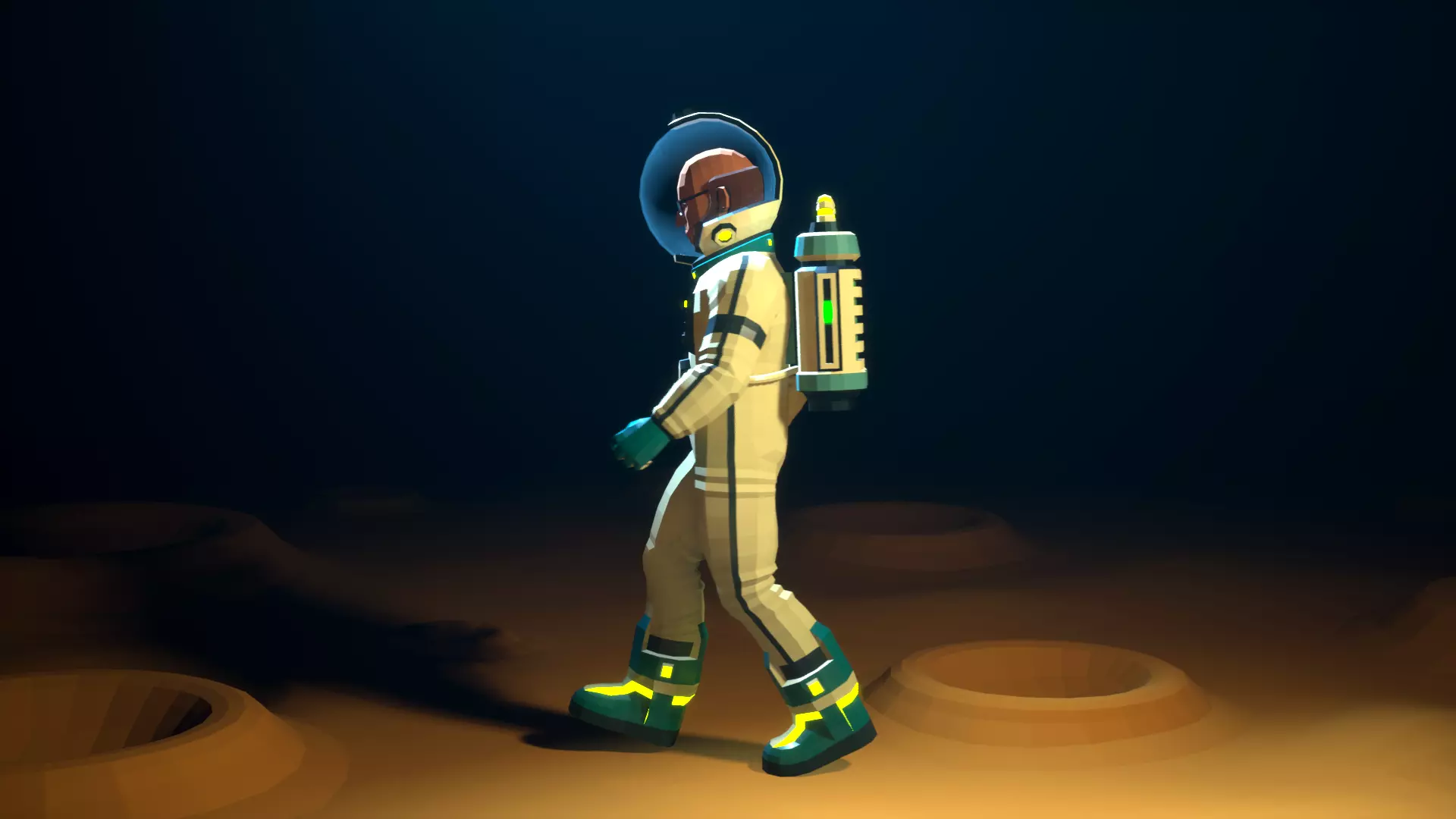 Astronaut modular low-poly stylized Low-poly 3D model_16
