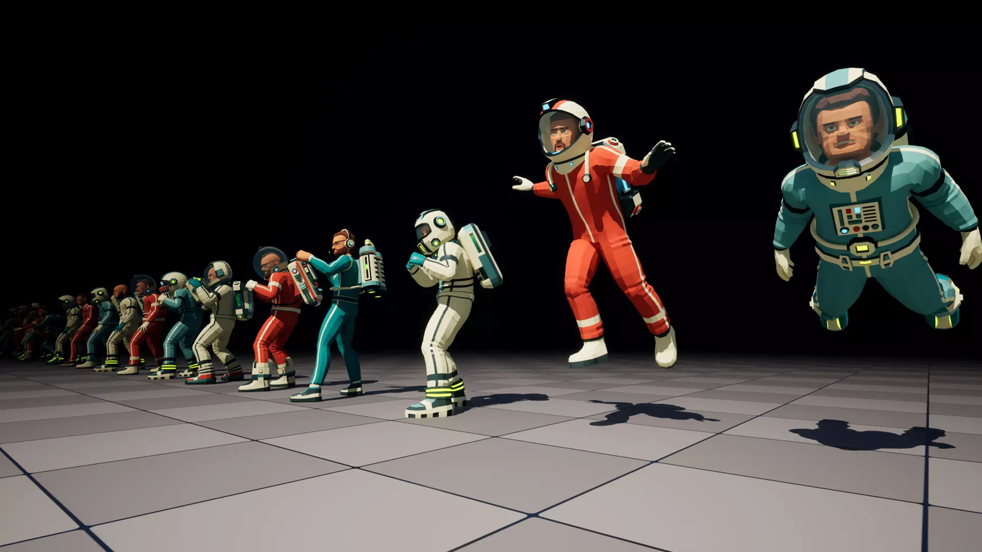 Astronaut modular low-poly stylized Low-poly 3D model_23