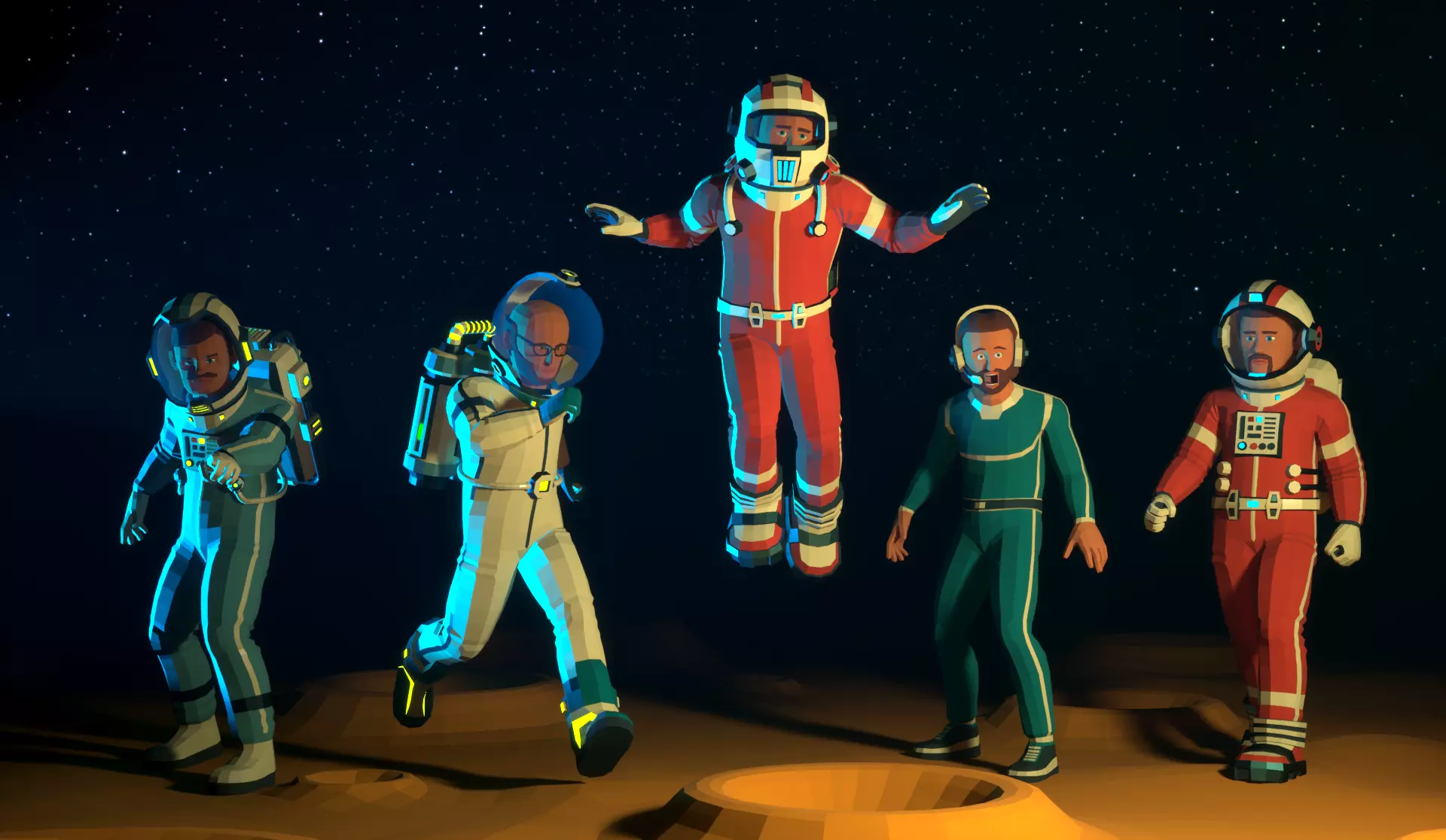 Astronaut modular low-poly stylized Low-poly 3D model_20