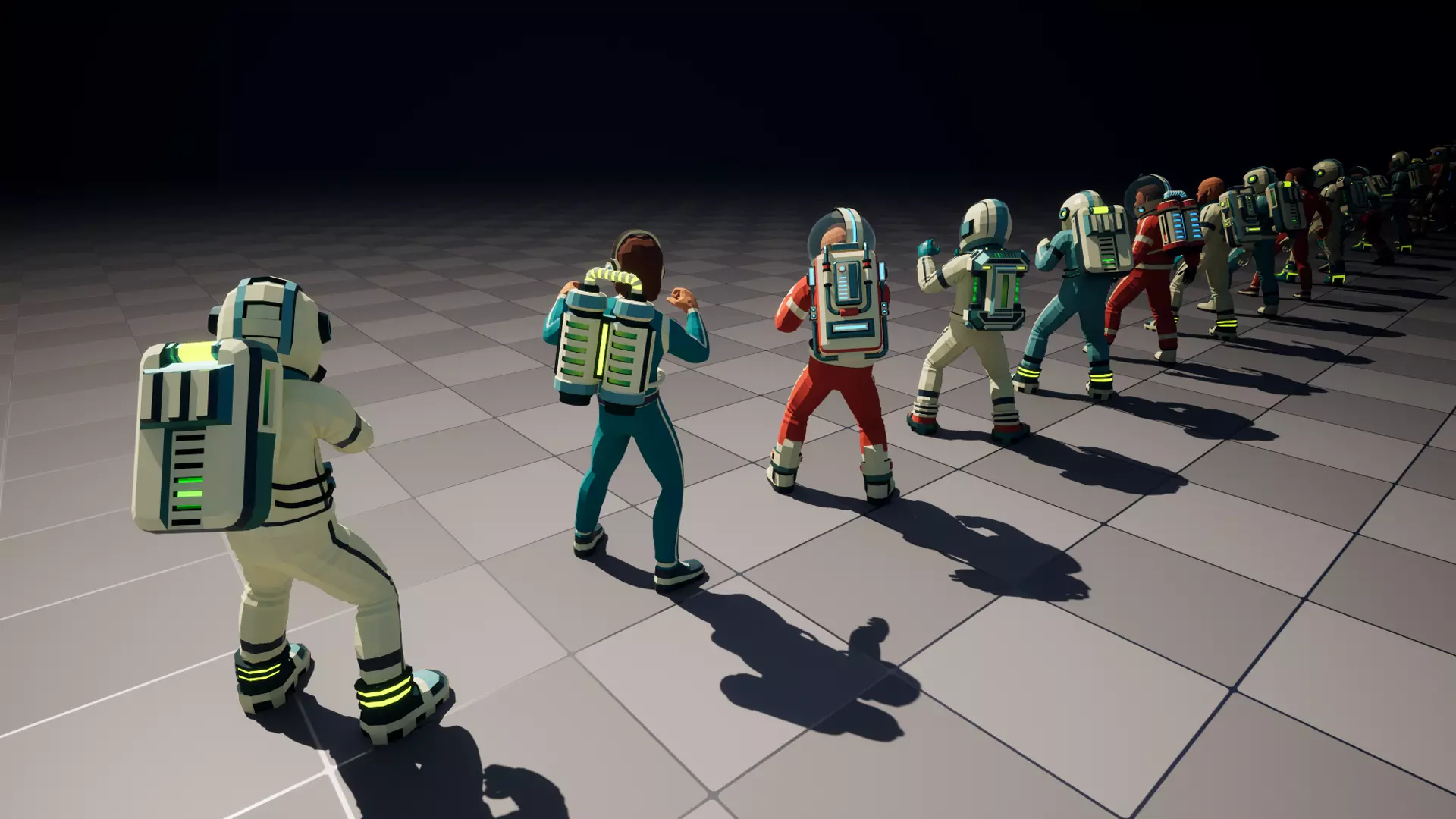 Astronaut modular low-poly stylized Low-poly 3D model_22