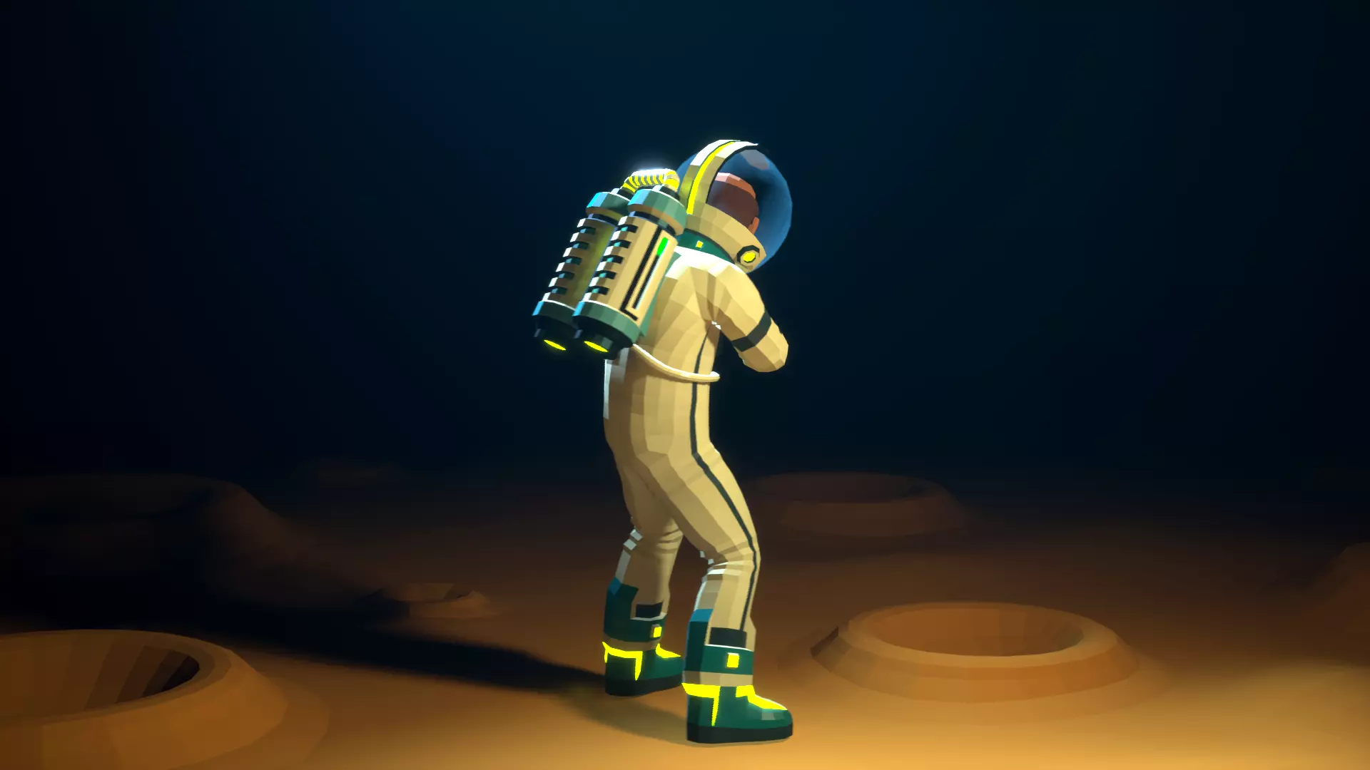Astronaut modular low-poly stylized Low-poly 3D model_14