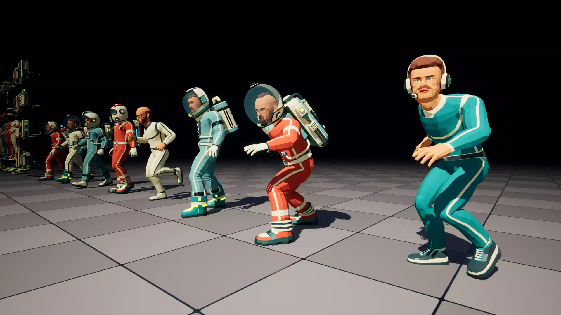 Astronaut modular low-poly stylized Low-poly 3D model_17