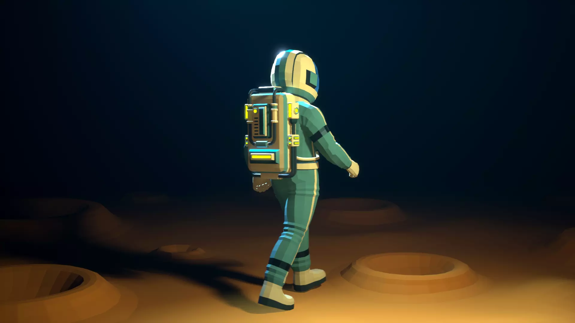 Astronaut modular low-poly stylized Low-poly 3D model_15