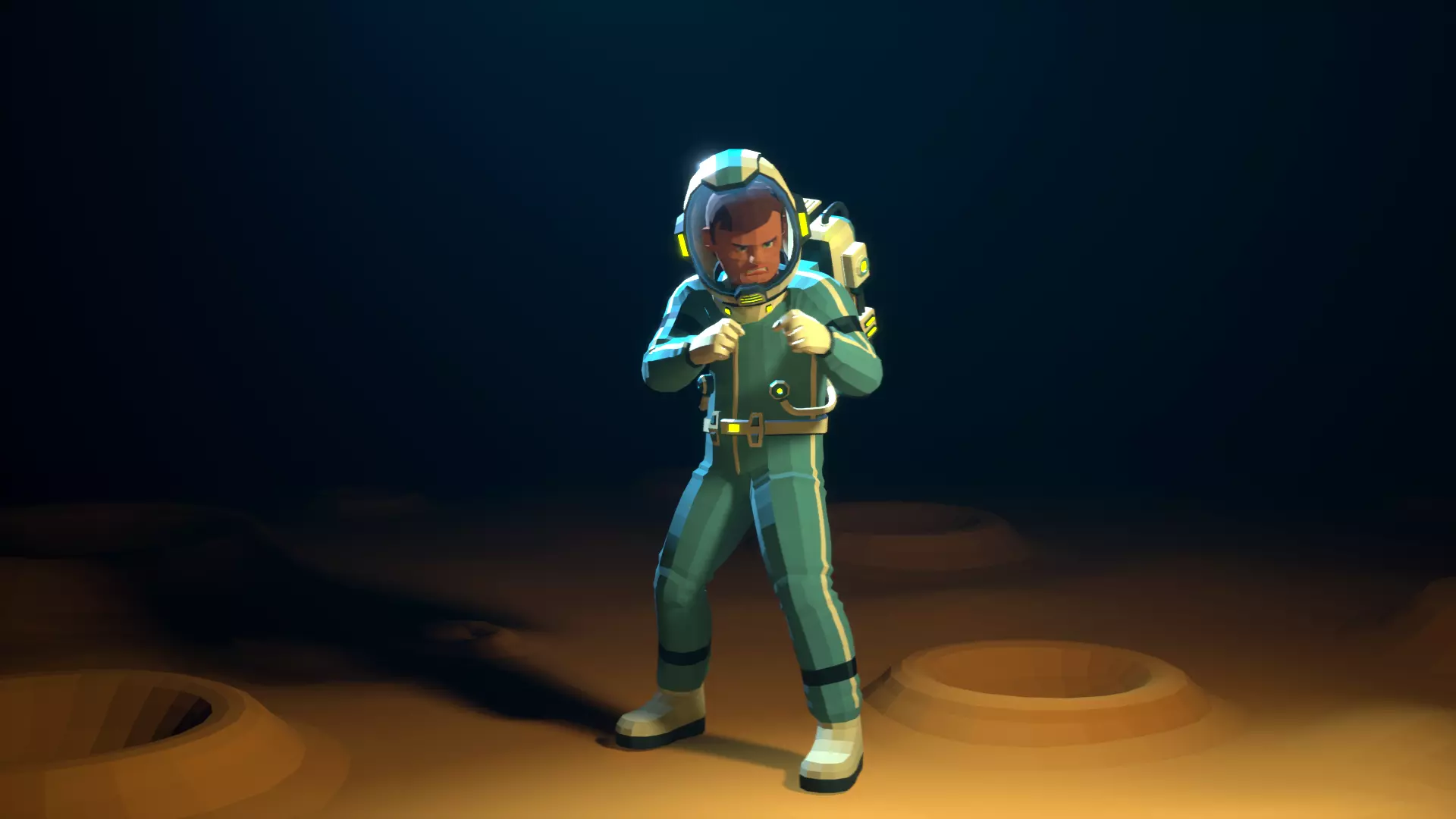 Astronaut modular low-poly stylized Low-poly 3D model_8