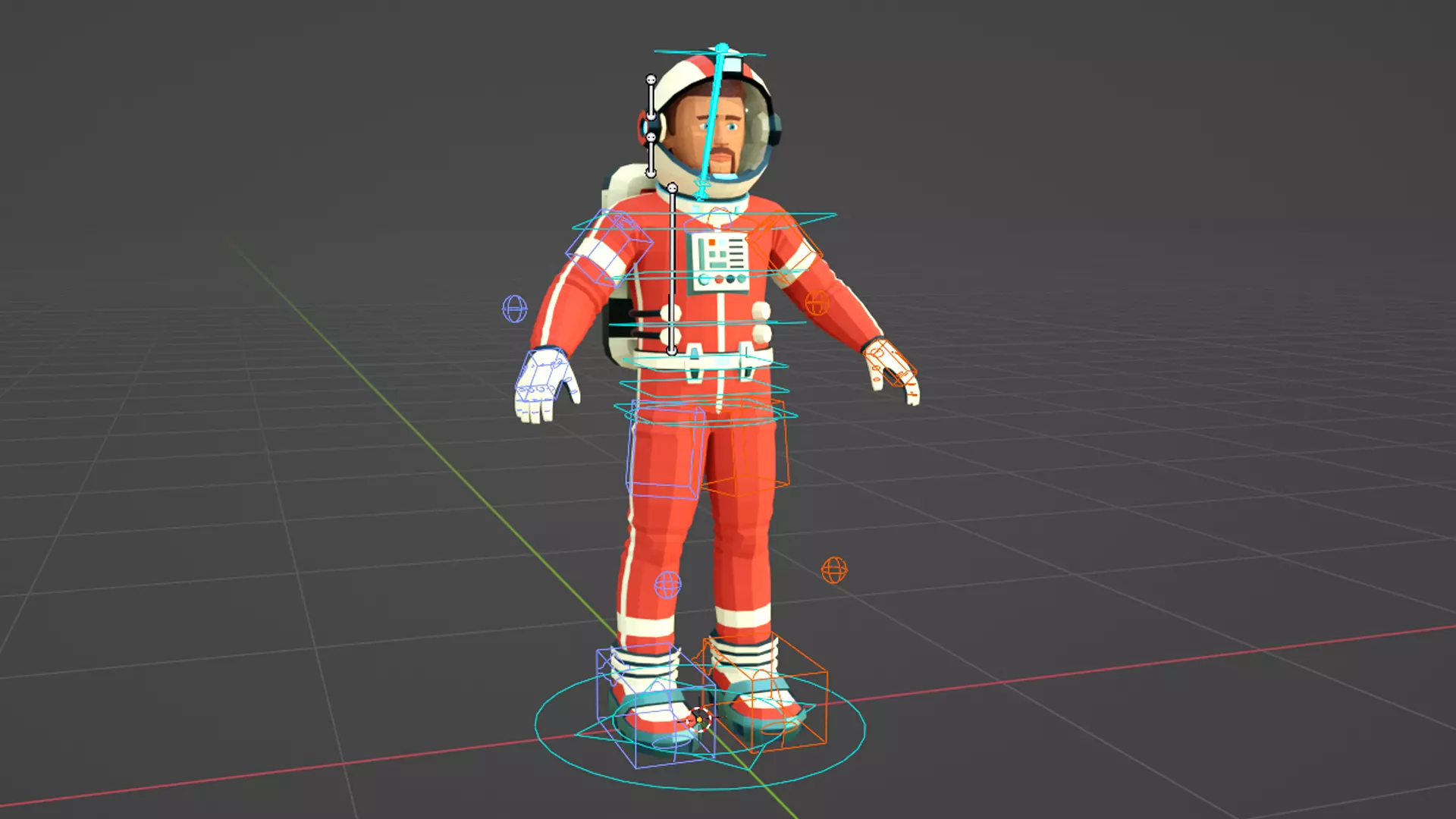 Astronaut modular low-poly stylized Low-poly 3D model_18