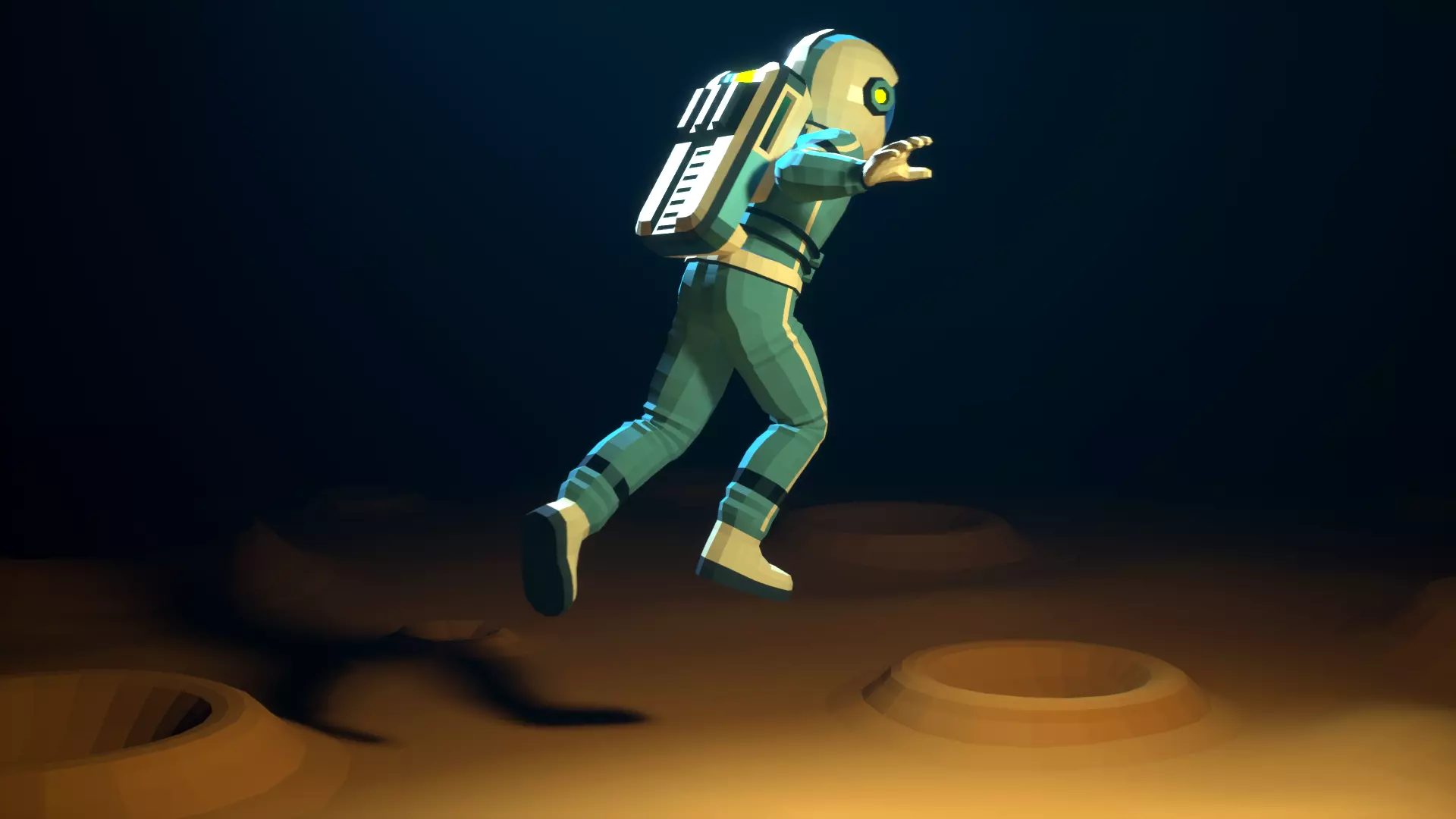 Astronaut modular low-poly stylized Low-poly 3D model_9