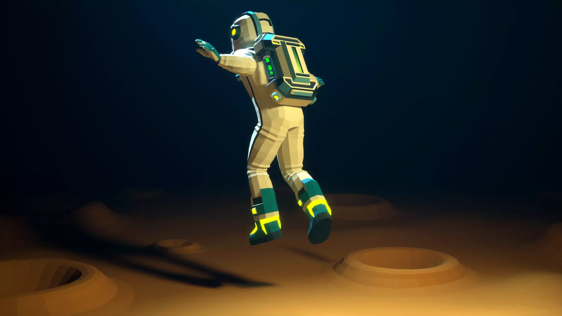 Astronaut modular low-poly stylized Low-poly 3D model_10