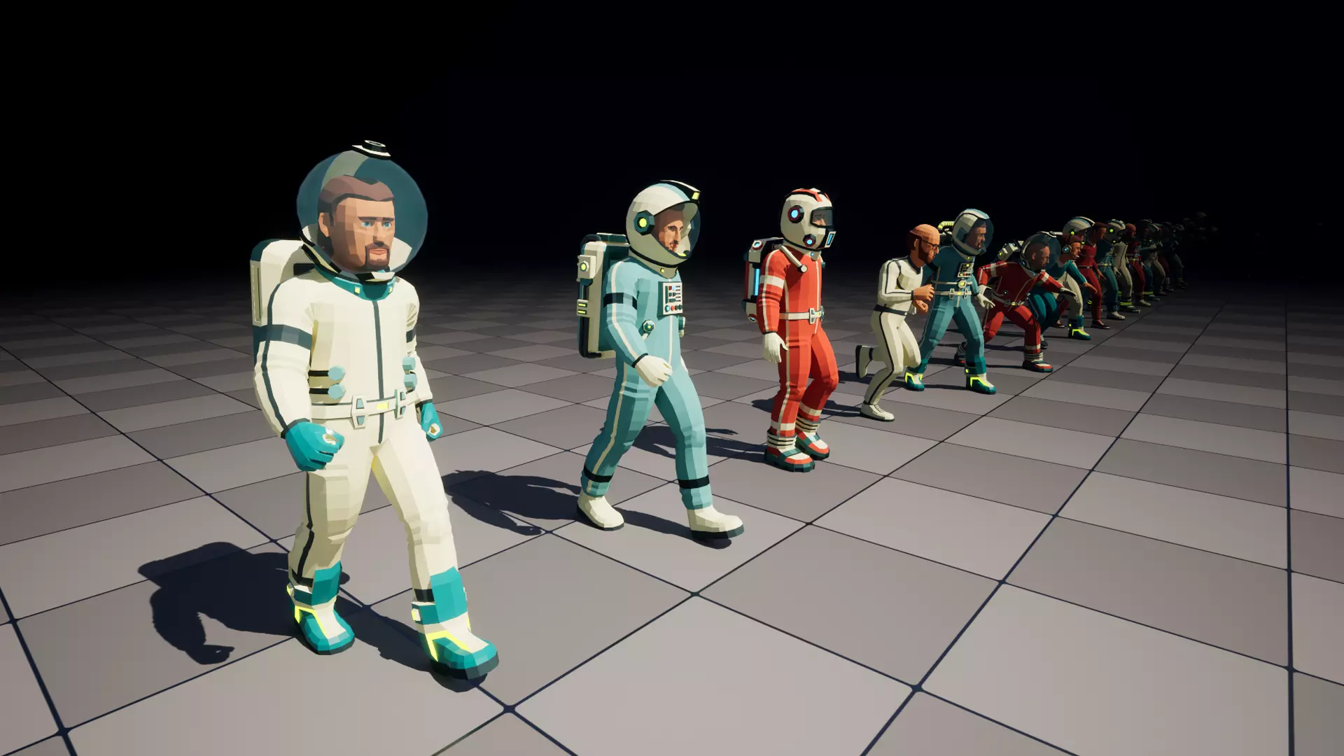 Astronaut modular low-poly stylized Low-poly 3D model_24