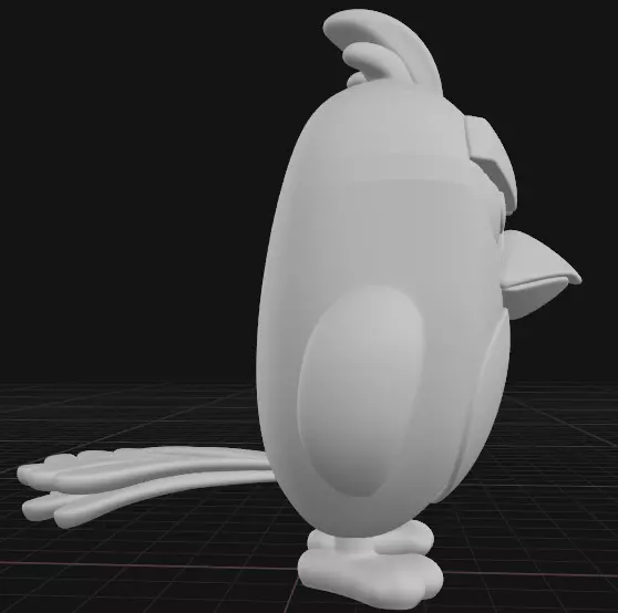 Red angry birds 3D print model_2