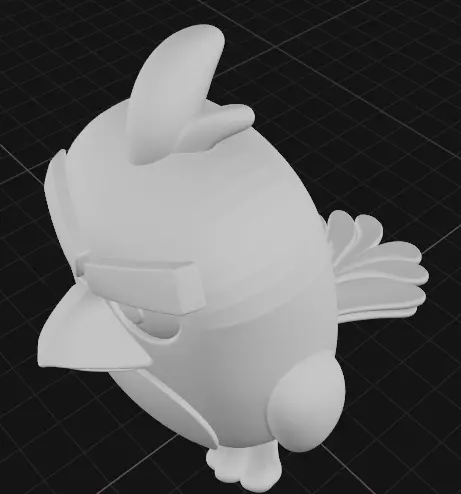 Red angry birds 3D print model_4