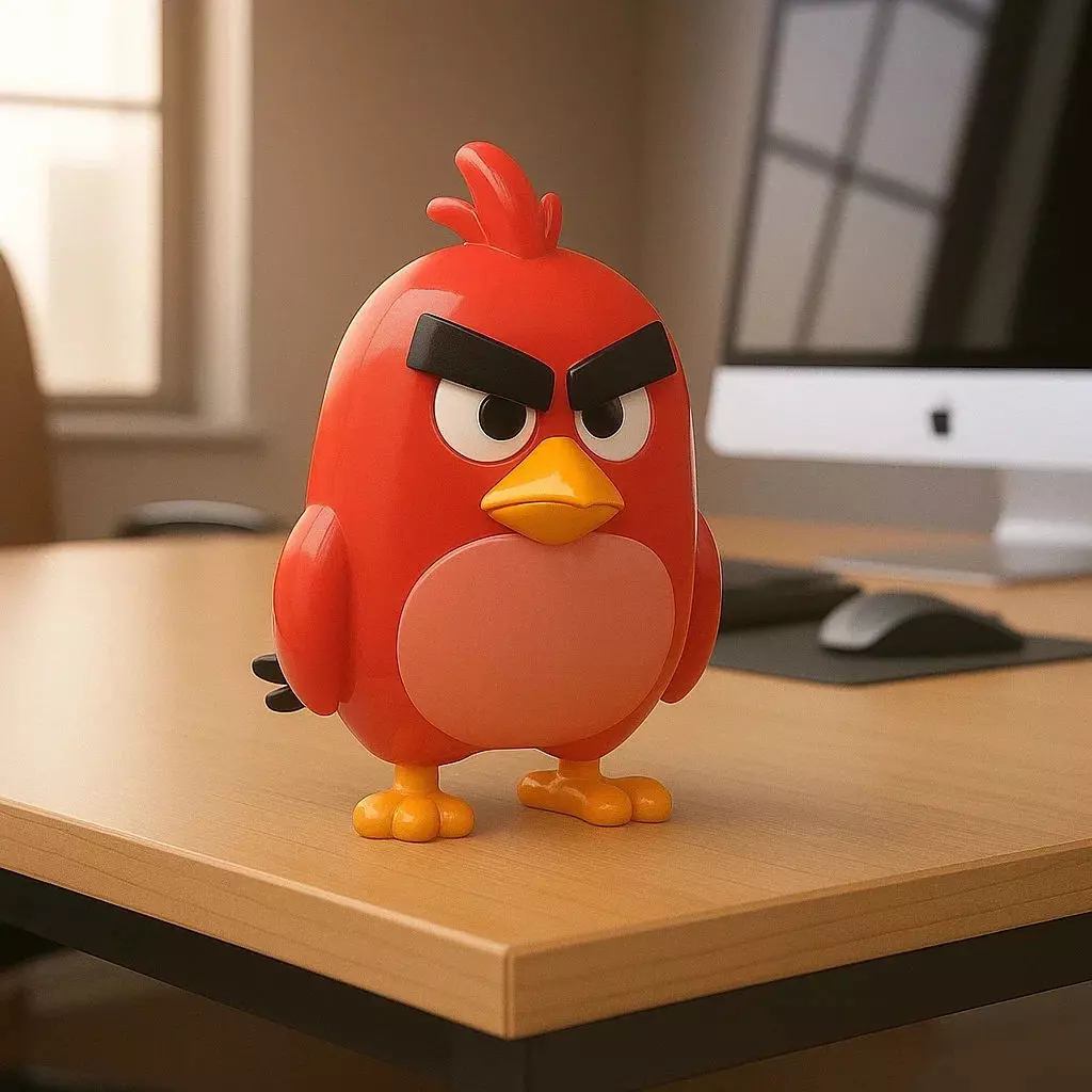 Red angry birds 3D print model_0