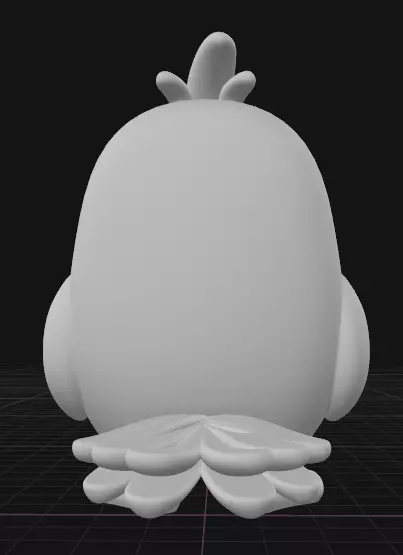 Red angry birds 3D print model_3