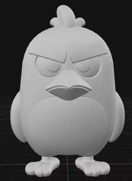 Red angry birds 3D print model_1