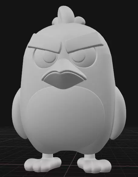 Red angry birds 3D print model_5
