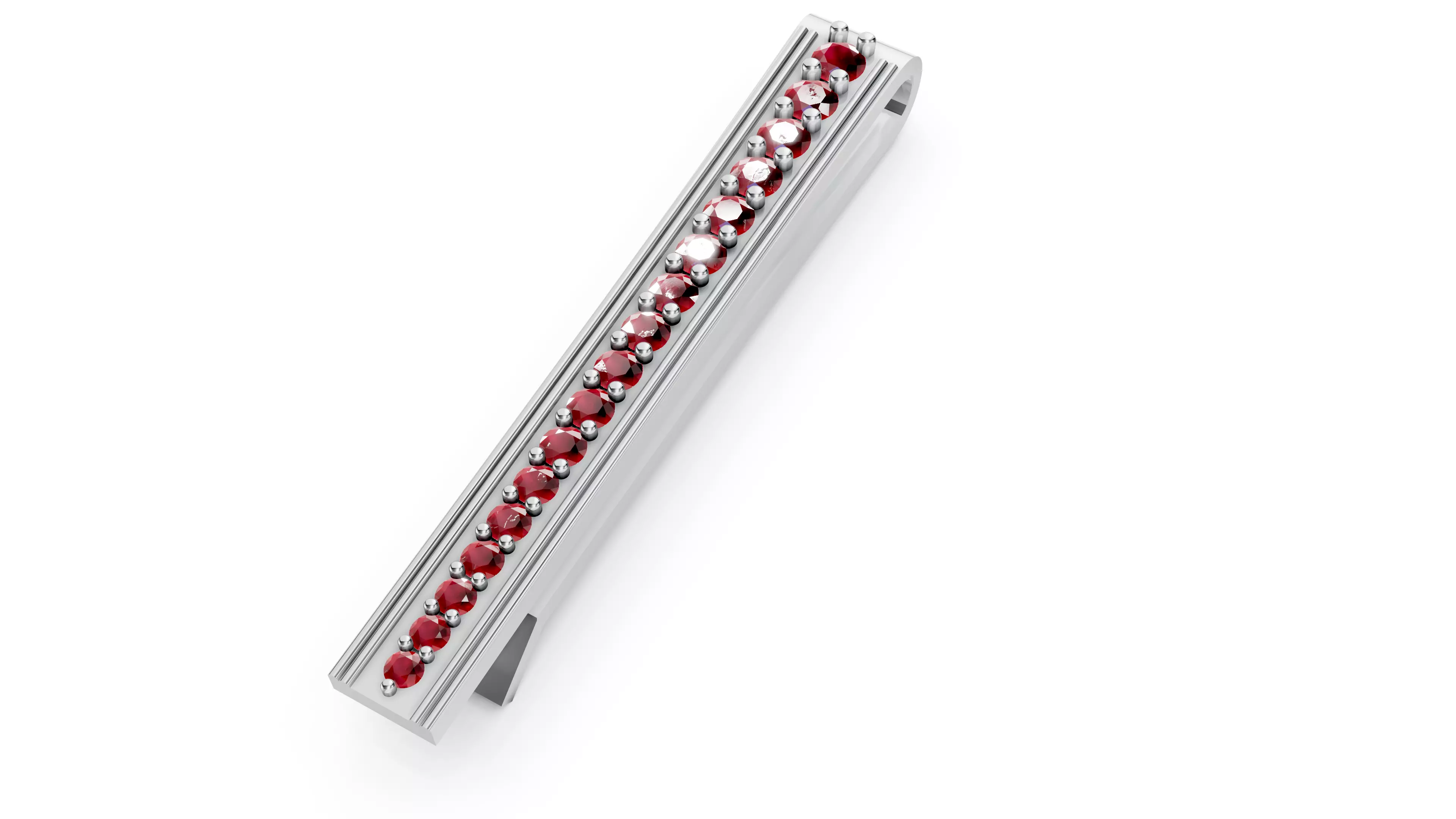 LIne Diamond Tie Pin 3D print model_6