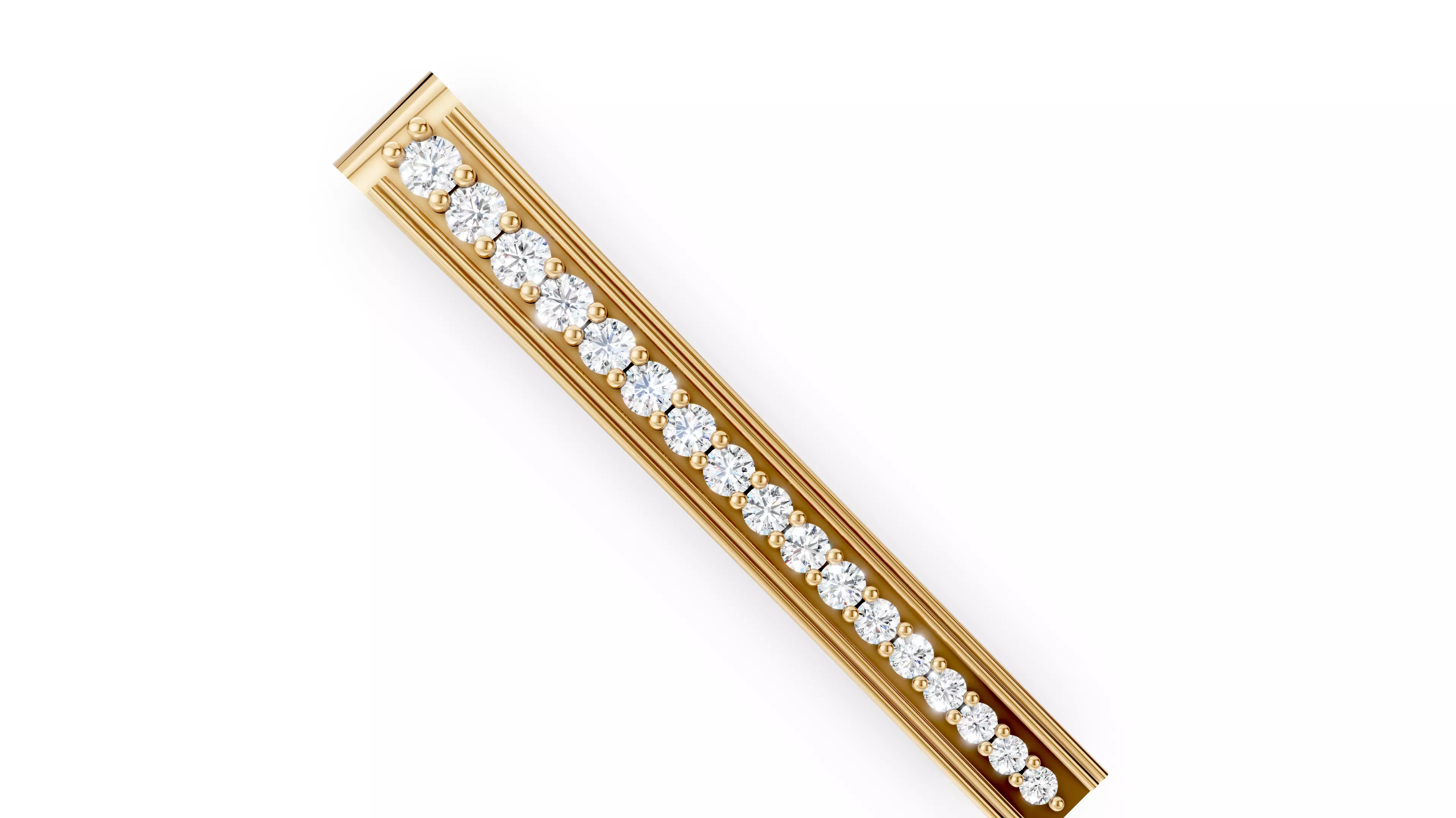 LIne Diamond Tie Pin 3D print model_0