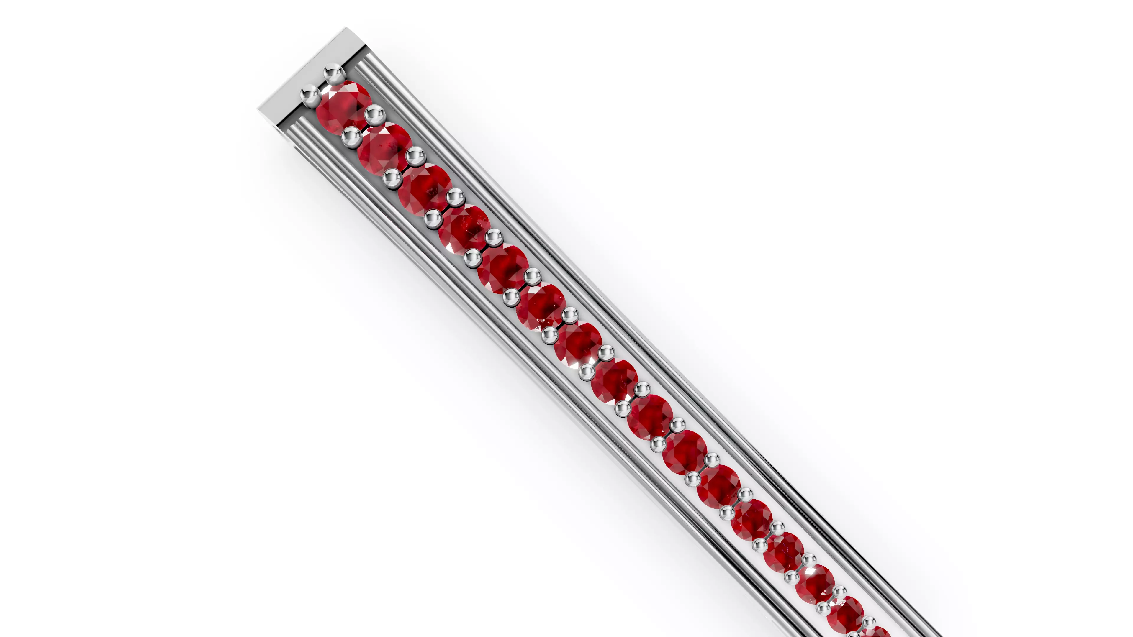 LIne Diamond Tie Pin 3D print model_7