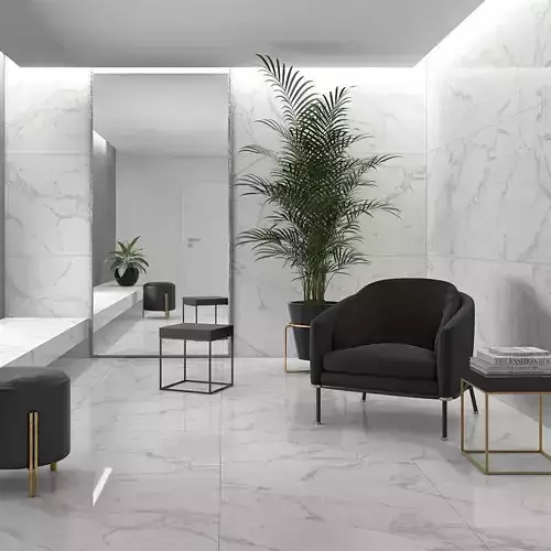 Luxury White Marble Tile Seamless PBR Texture 