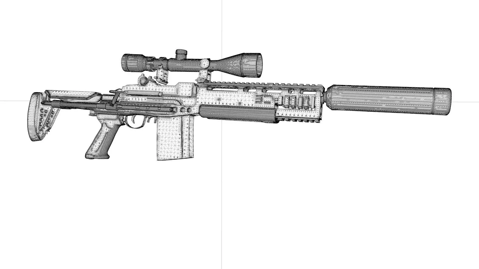 M14 Delta Force Elite rifle 3D model_5