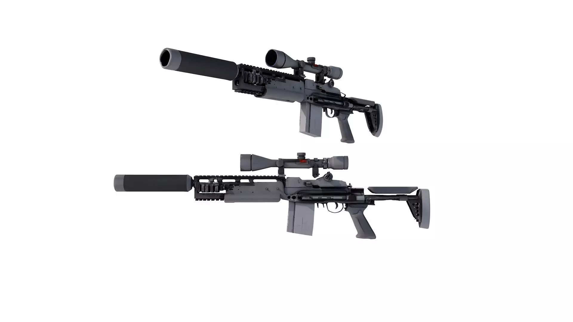 M14 Delta Force Elite rifle 3D model_0