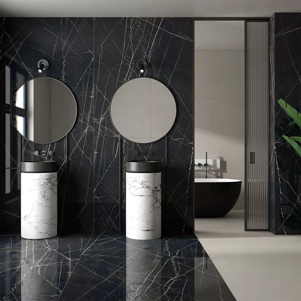 Black Marble Wall Tile 3D Model Texture_0