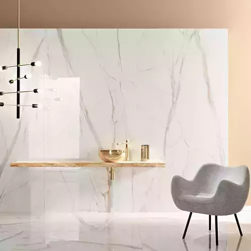 Brown Veined Marble Wall Tile 3D Model 