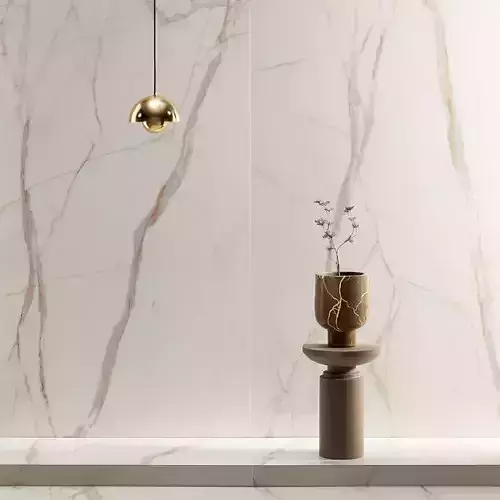 White Marble Floor Slab 3D Model 