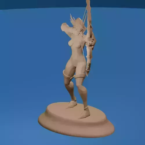 Nude Female Elf Ranger