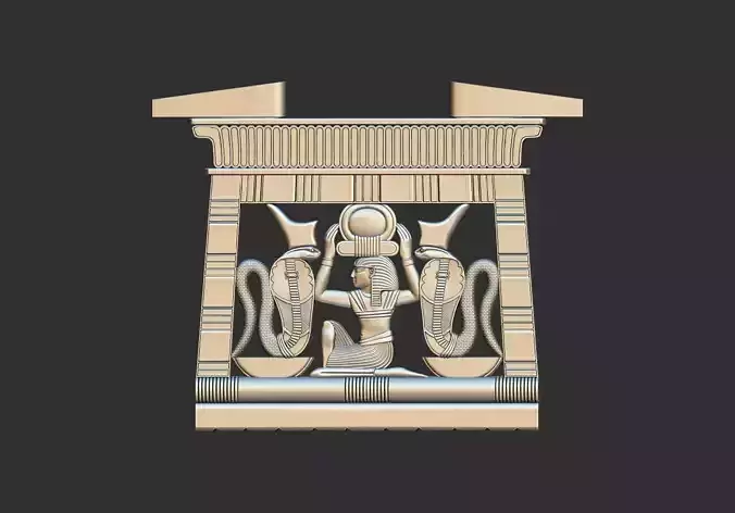 Tutankhamun Pectoral with snakes 3d printable model cnc