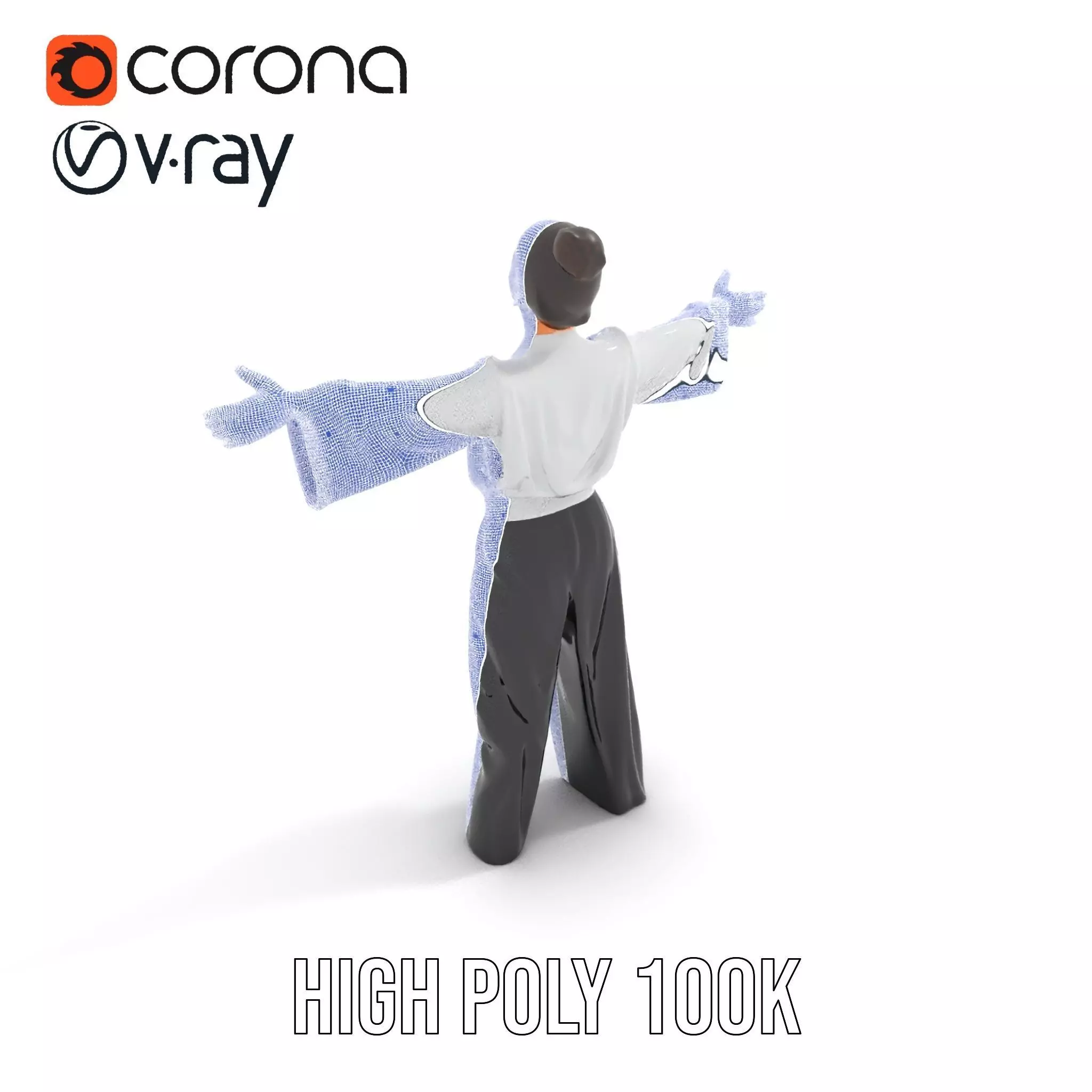 Chic White Blouse model pack Low-poly 3D model_32