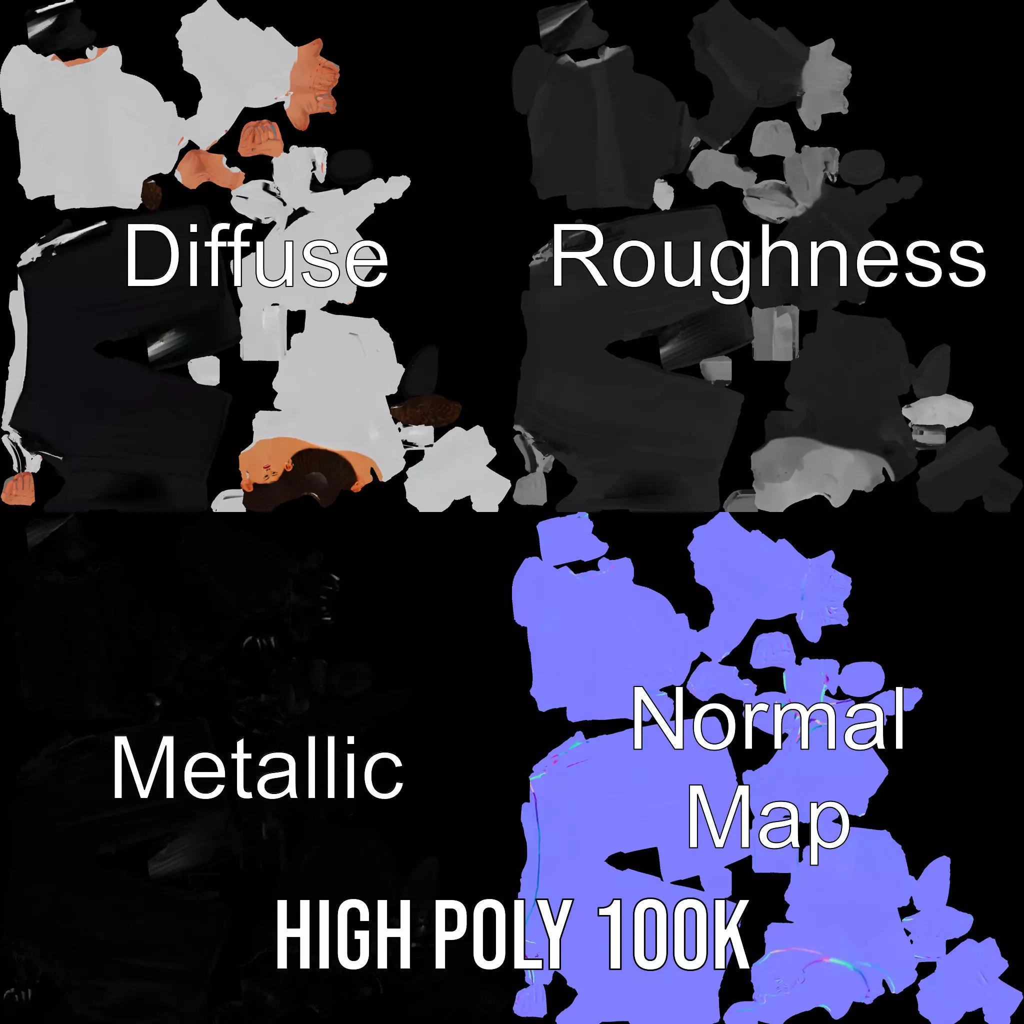 Chic White Blouse model pack Low-poly 3D model_4