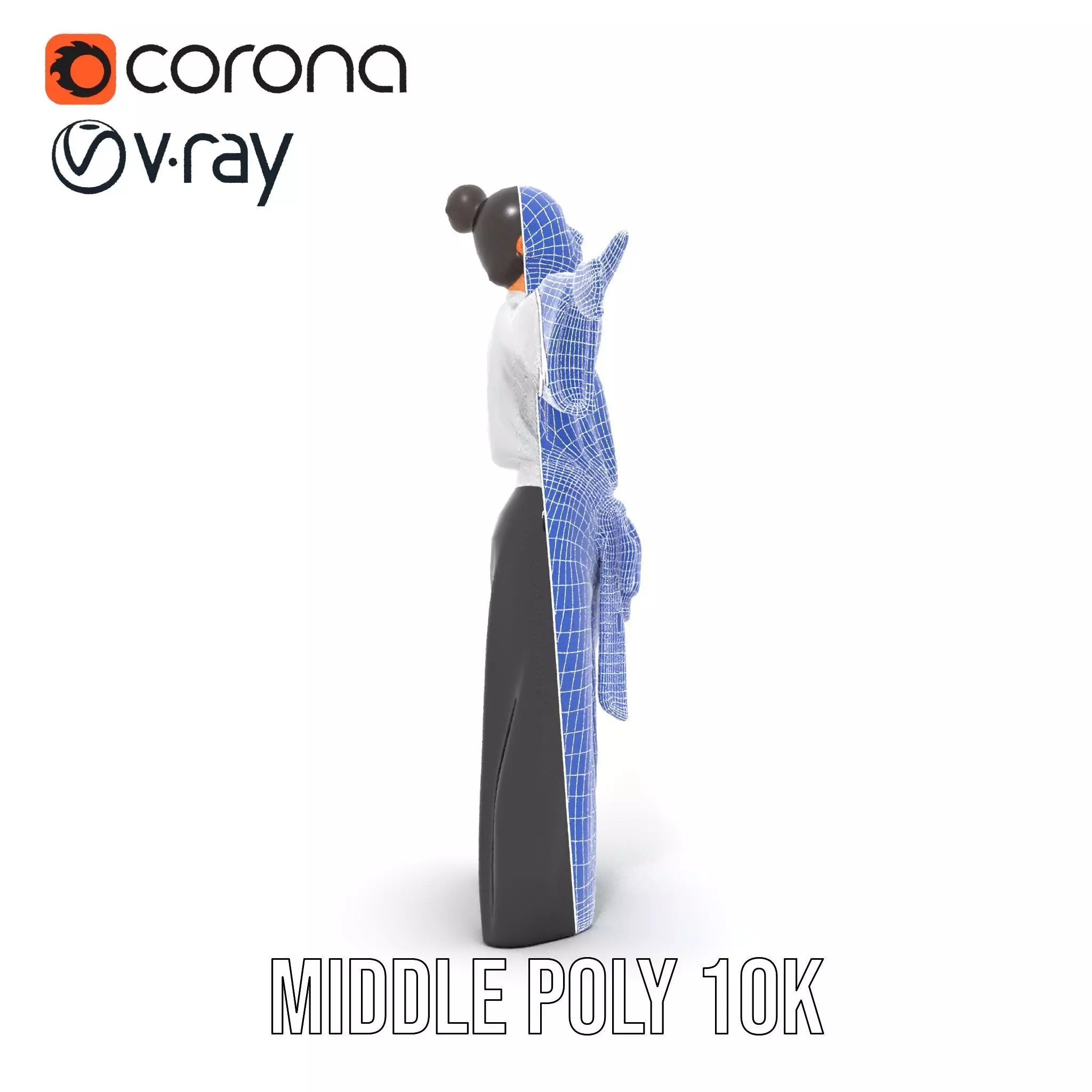 Chic White Blouse model pack Low-poly 3D model_26