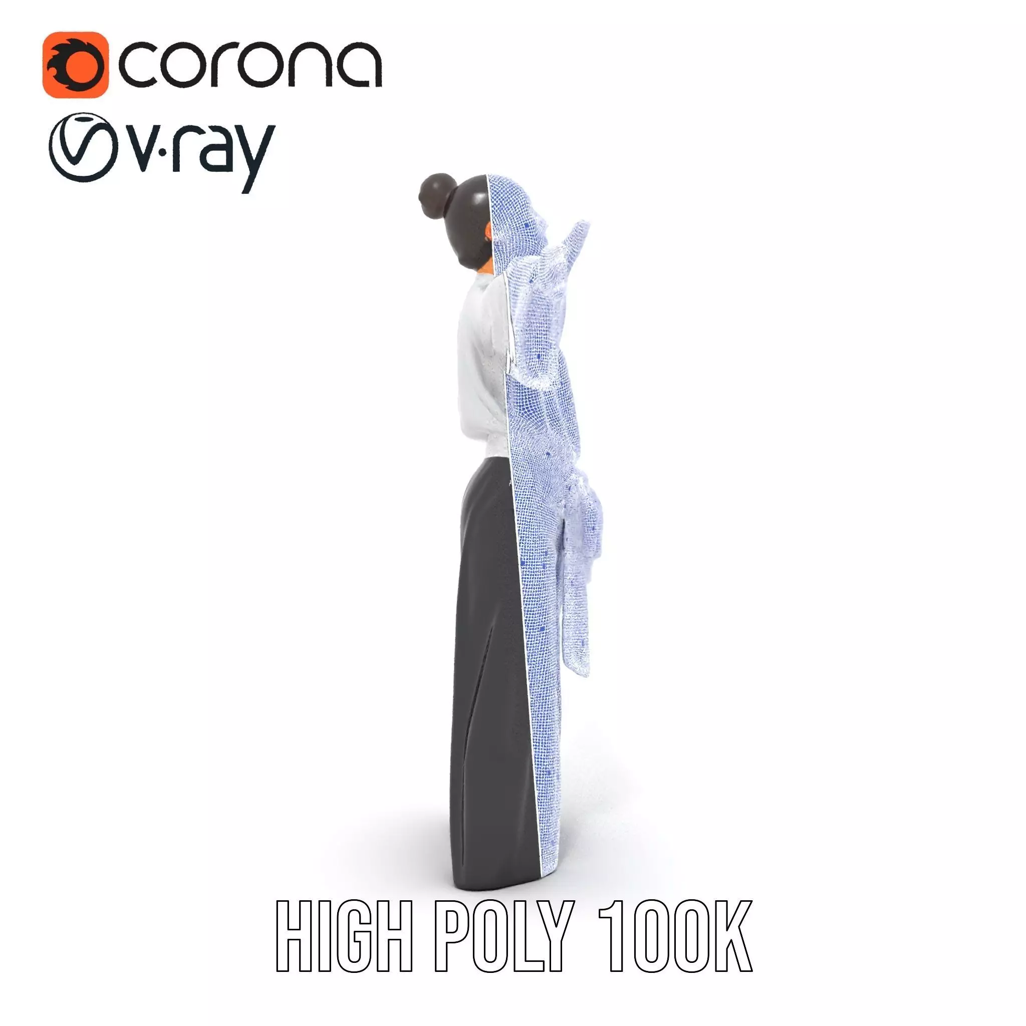 Chic White Blouse model pack Low-poly 3D model_35