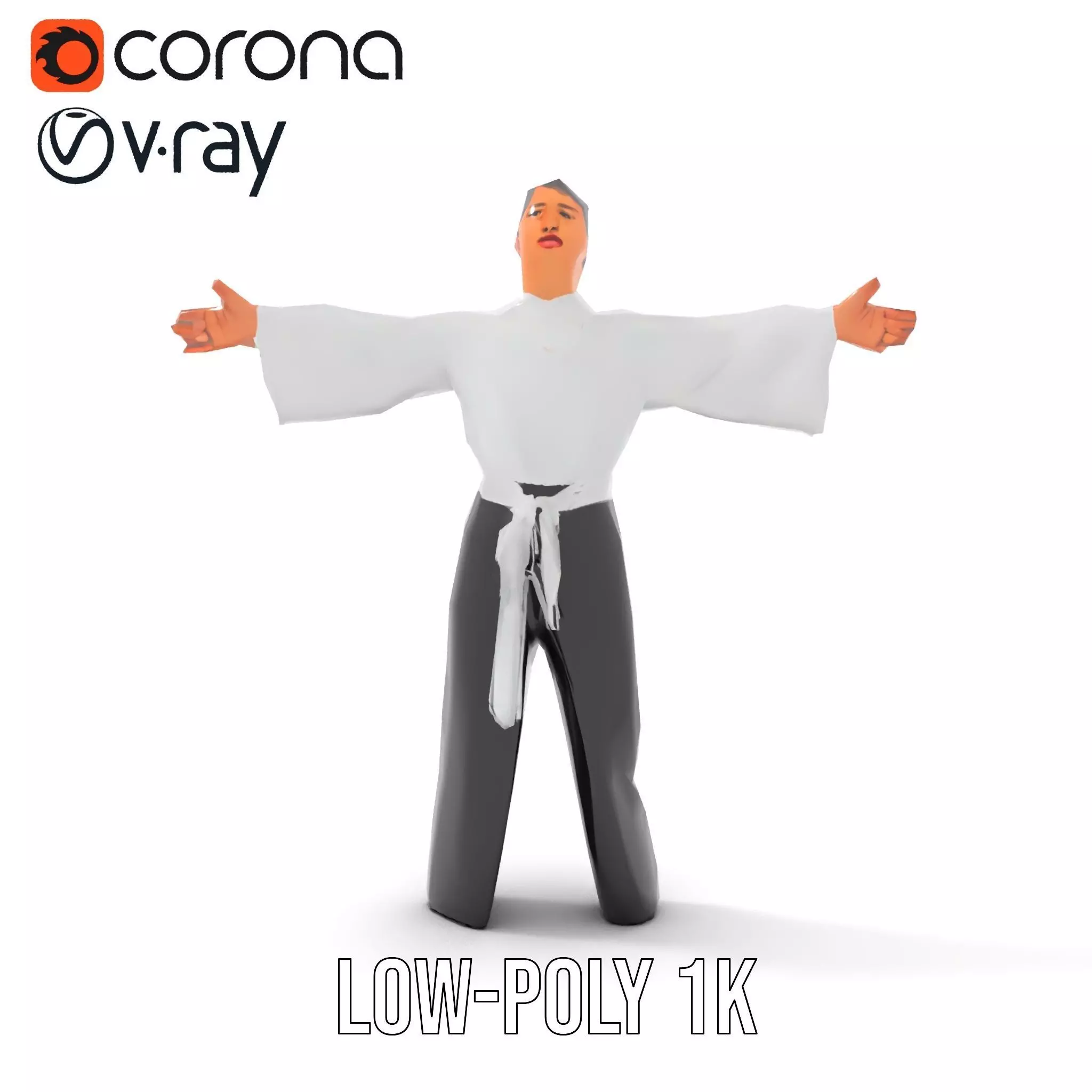 Chic White Blouse model pack Low-poly 3D model_18