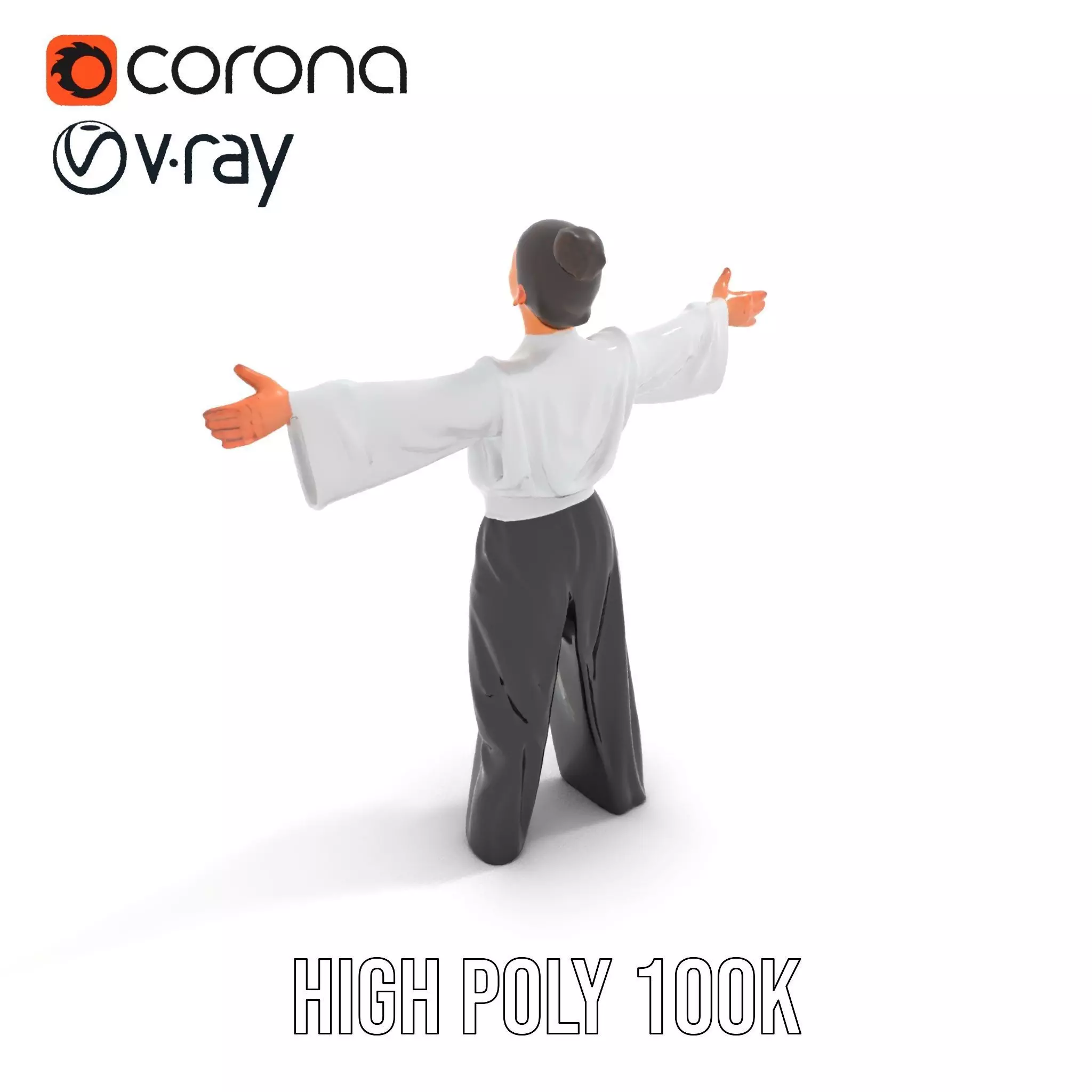 Chic White Blouse model pack Low-poly 3D model_25