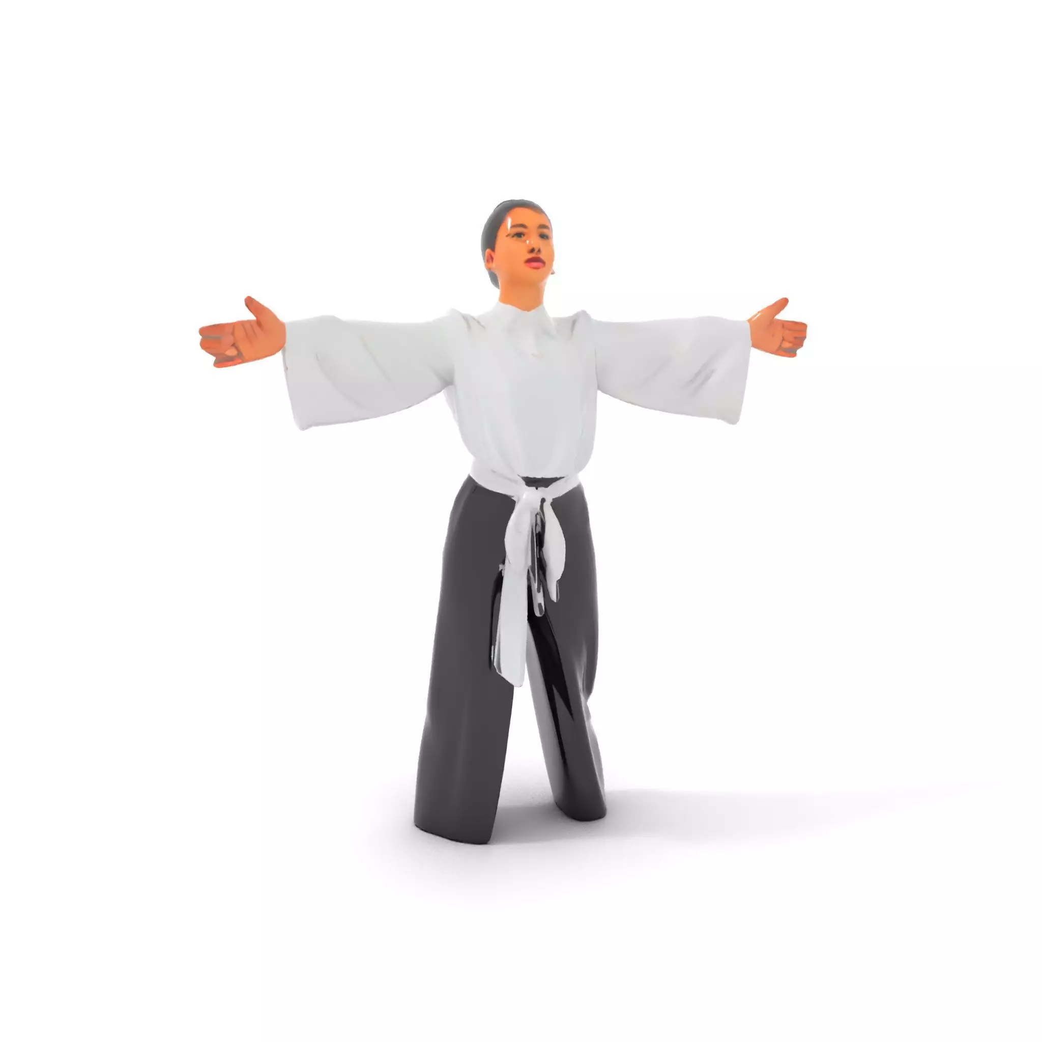 Chic White Blouse model pack Low-poly 3D model_14