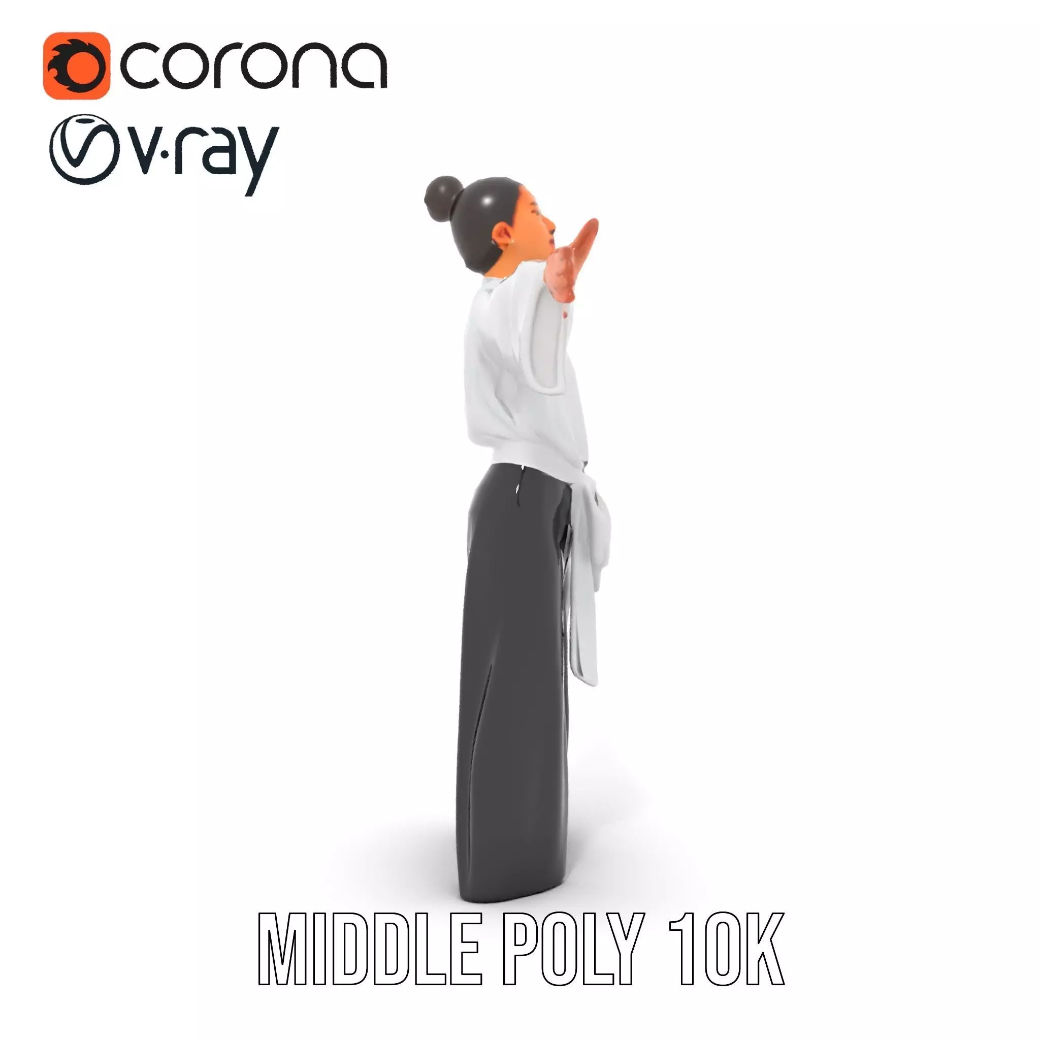 Chic White Blouse model pack Low-poly 3D model_6