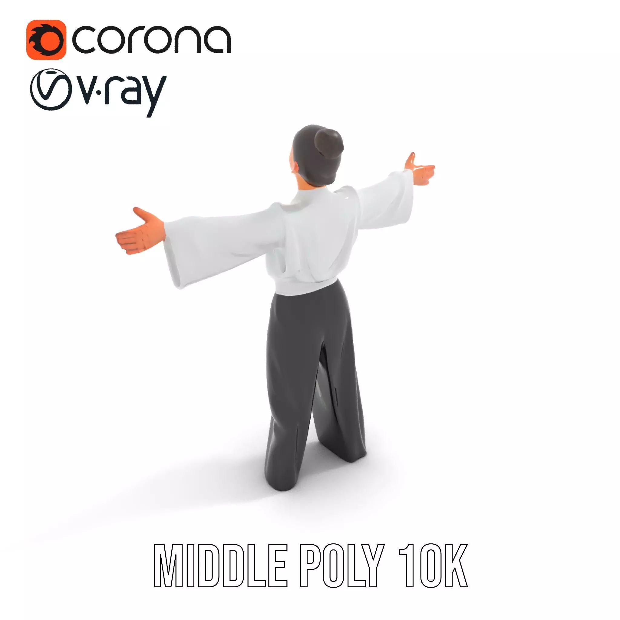 Chic White Blouse model pack Low-poly 3D model_20